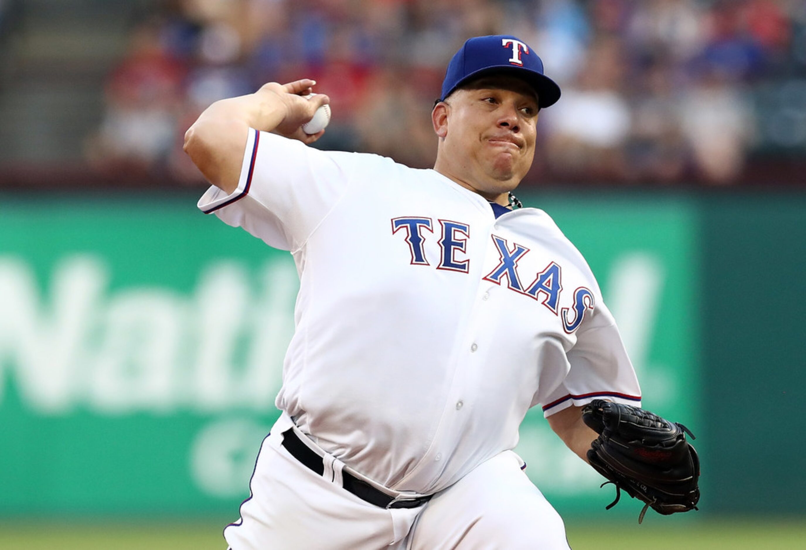 ARLINGTON, TX - JUNE 06:  Bartolo Colon #40 of the Texas Rangers at Globe Life Park in...