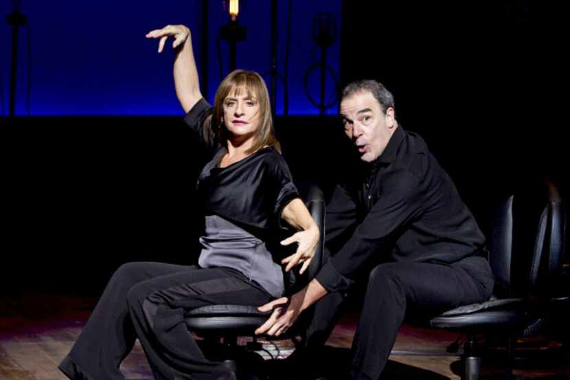 Patti LuPone, left, and Mandy Patinkin during a concert performance in "An Evening With...