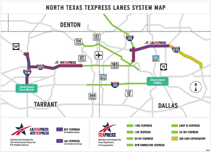 The TEXpress road network of "managed lanes."