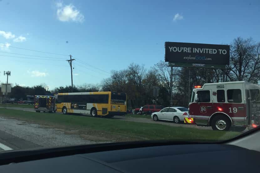  A man was injured in an accident involving a DART bus at the Peak Street exit from...