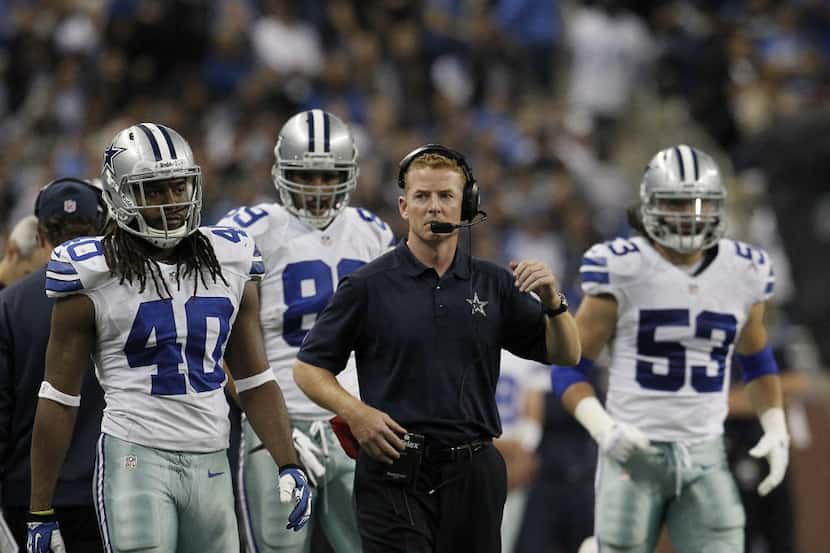 Dallas Cowboys head coach Jason Garrett in the second half of NFL football action against...