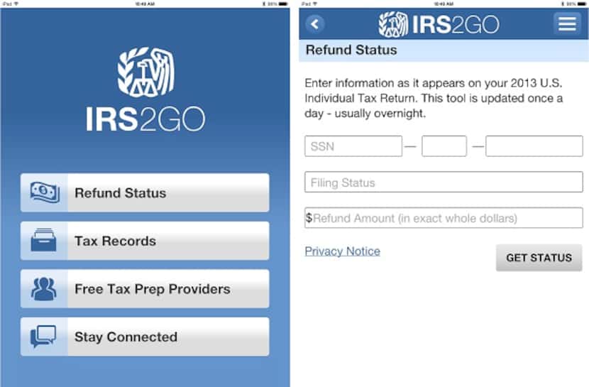 The IRS offers an app to check your account -- IRS2Go. The Watchdog hasn't tested it.