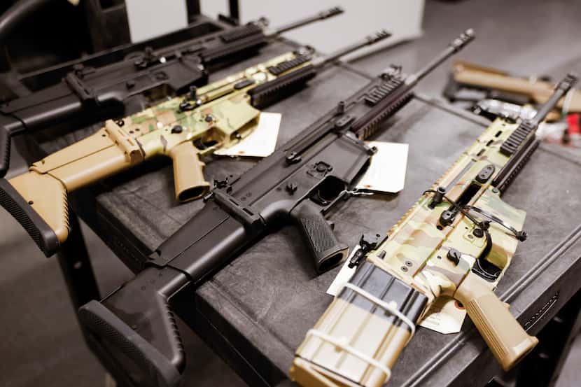 AR-15 style SCAR rifles seized by ATF at its Dallas office vault.