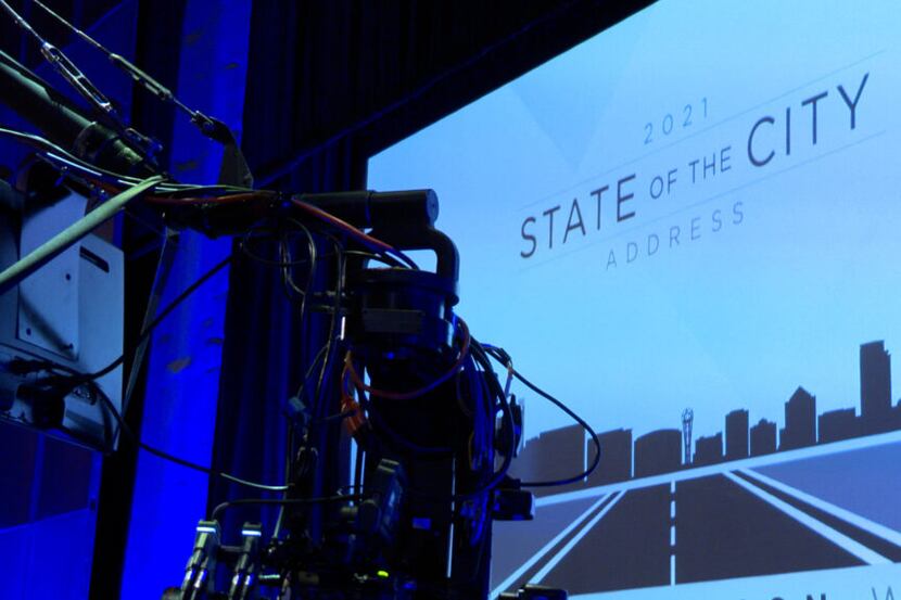 Video reports for Richardson's "State of the City" address are being filmed at the Eisemann...