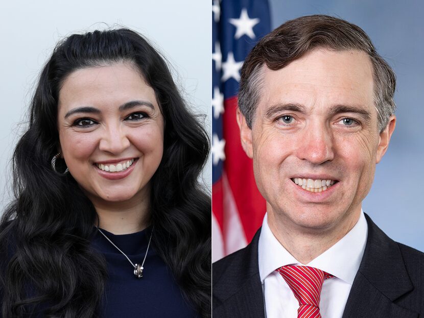 Lulu Seikaly, left, photographed in downtown Plano, TX, on Sep. 17, 2020. U.S. Rep. Van...