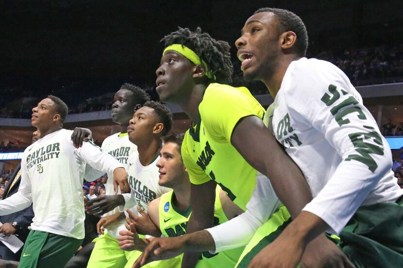 The Baylor bench watch the action intently in the second half during the USC Trojans vs. the...