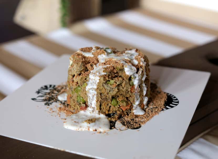 The meatloaf with goat milk yogurt dressing at The Pawtio 