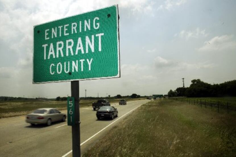 A sign along  State Highway 170  in Westlake informs motorist they are entering Tarrant...