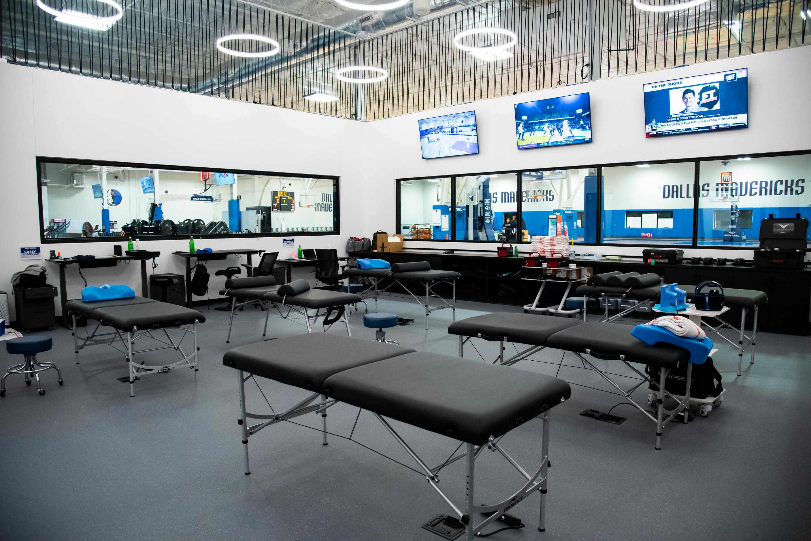 A view of the new training room at the Dallas Mavericks BioSteel Practice Center in downtown...