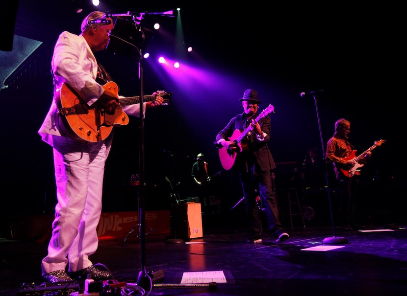 The Monkees, including Michael Nesmith (left), Micky Dolenz and Peter Tork, performed during...