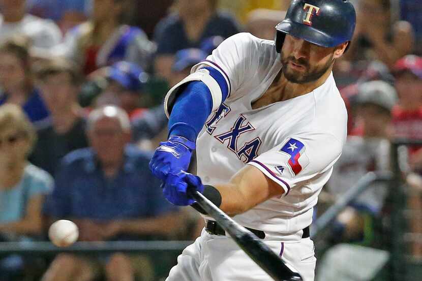 FILE - Texas Rangers first baseman Joey Gallo (13) is pictured during the Chicago White Sox...