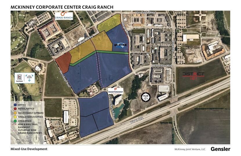 The 80-acre mixed-use project north of S.H. 121 will include commercial and residential...