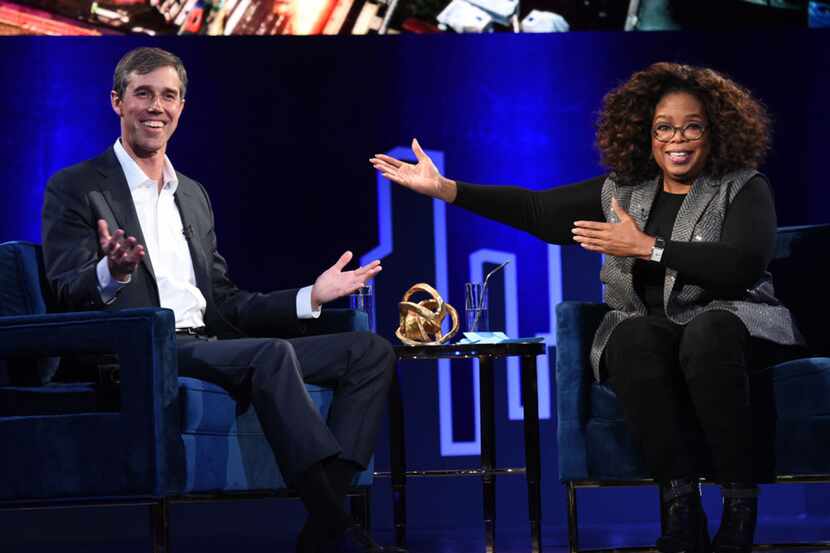 Beto O'Rourke and Oprah Winfrey spoke onstage at Oprah's SuperSoul Conversations at...