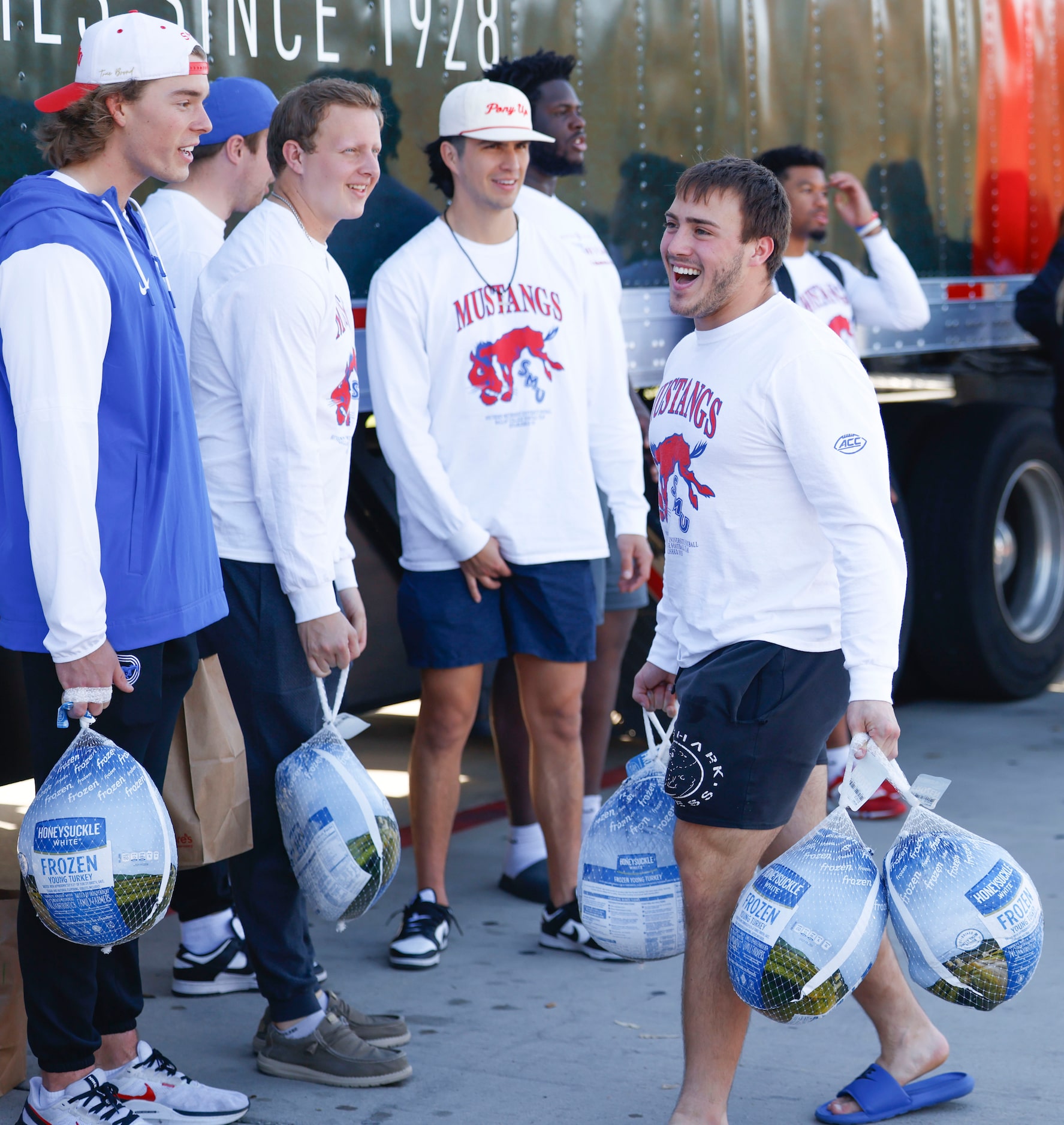 Southern Methodist University’s Zach Hernandez reacts to his teammates as he brings out...