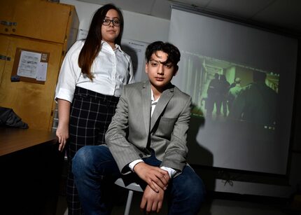 Audrey Rubalcava, 14, y Leonardo Carrera, 14, son dos estudiantes que ya cursan el programa...