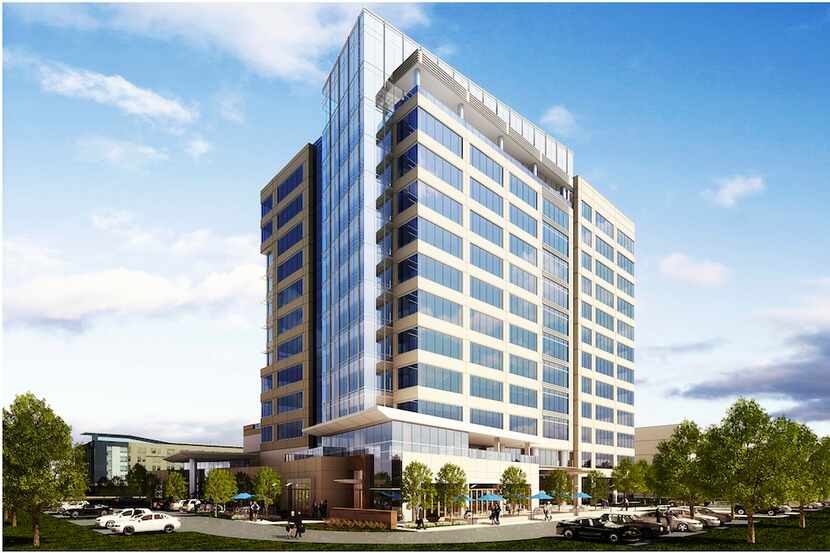  The 12-story Platinum Tower is planned at the Dallas North Tollway and Tennyson Parkway....