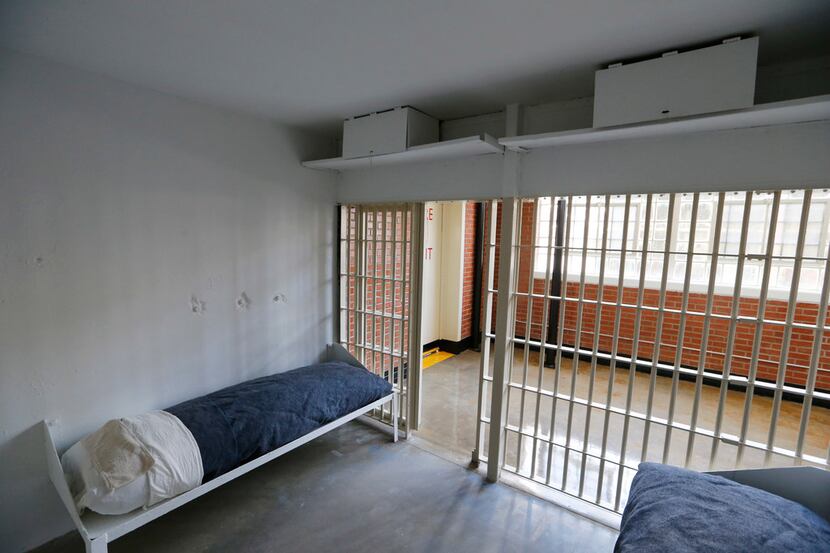 View from inside one of the double cells at the O.B. Ellis Unit, a state prison in...