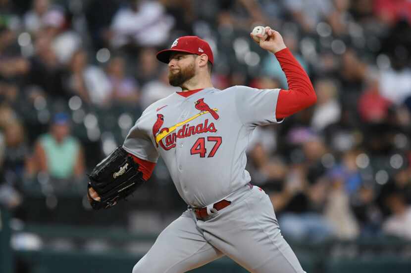 St. Louis Cardinals starter Jordan Montgomery delivers a pitch during the first inning of...