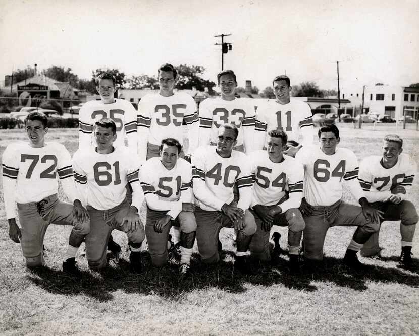 North Dallas Bulldogs, 1952: Front row (L to R) : End David Kingcaid, tackle James Coker,...