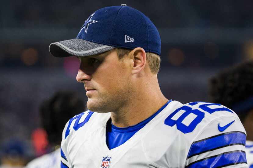 Dallas Cowboys tight end Jason Witten (82) watches from the sidelines during the third...