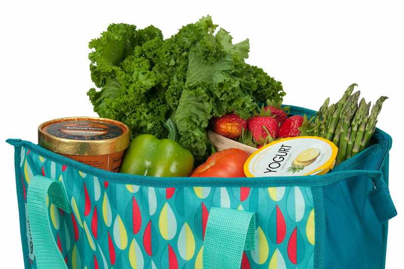 Shop with a reusable bag to cut down on plastic waste.