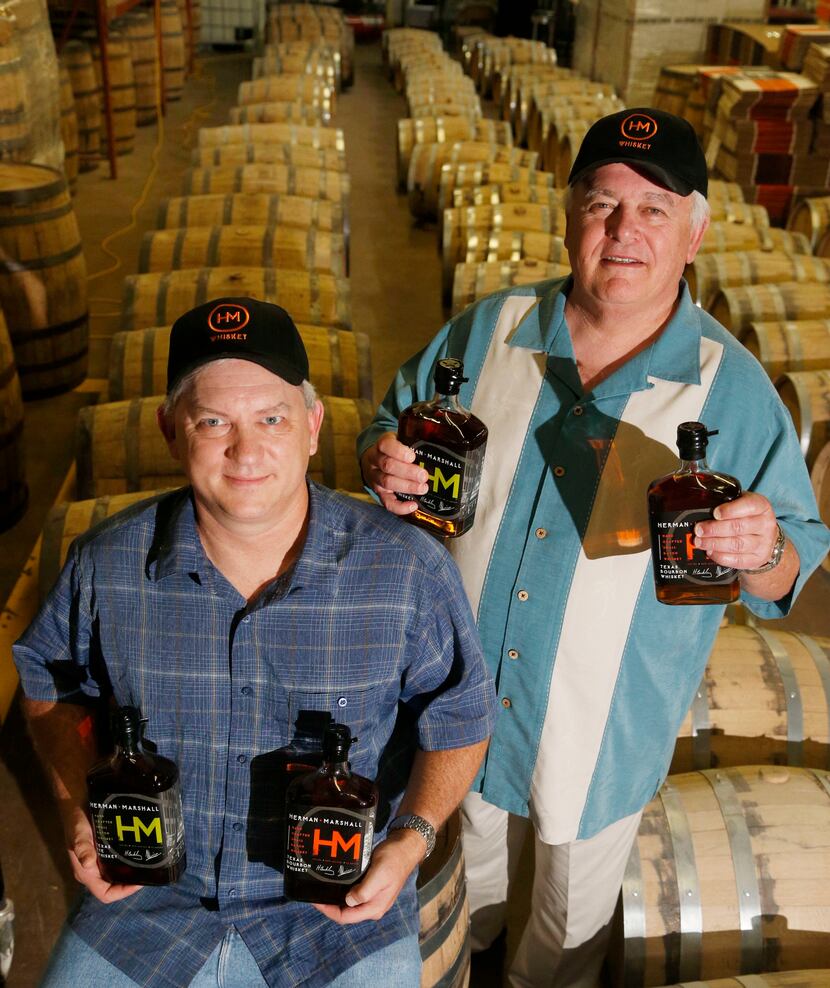 Herman Beckley (left) and Marshall Louis at their Garland distillery last year