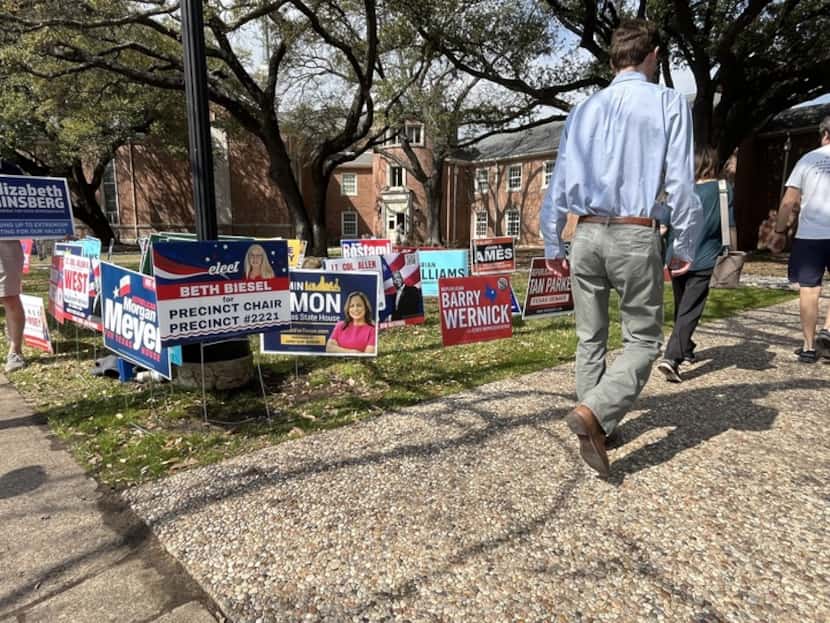 Voters walking into cast ballots at University Park United Methodist Church on March 5, 2024.