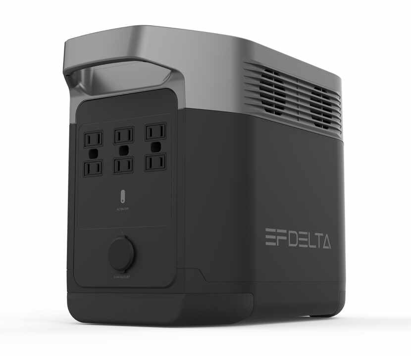 The rear of the EcoFlow Delta Portable Power Station has six AC outlets.