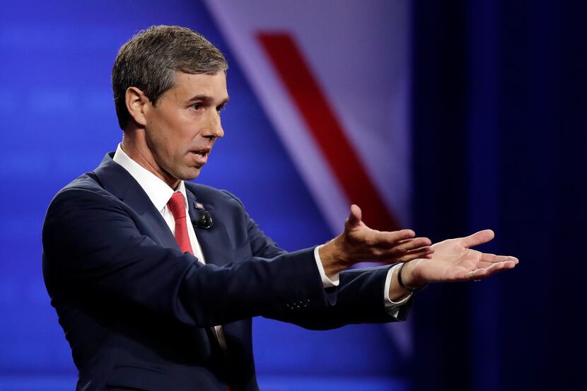 Beto O'Rourke, a former El Paso congressman, speaks during the Power of our Pride Town Hall...