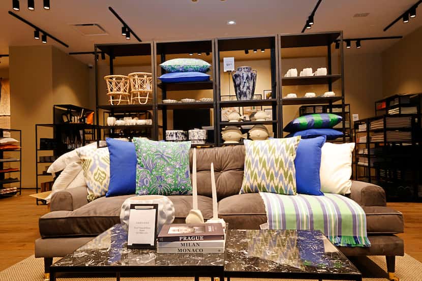 Living room seen at the new H&M Home store at Galleria Dallas.
