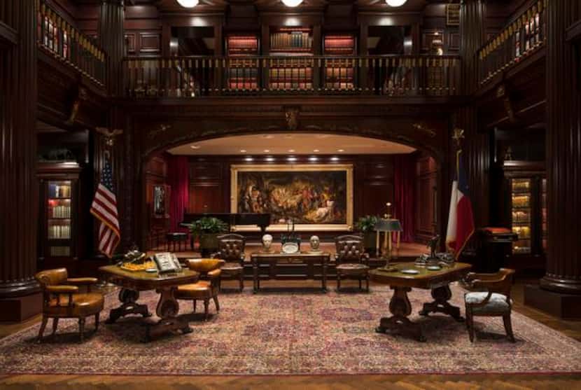 
The library wing of Harlan Crow's Highland Park estate holds historical paintings,...