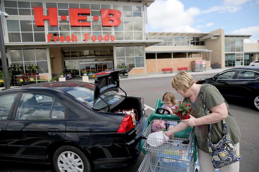 Shirley Varnell, with granddaughter Izzy Audish, says she shops at H-E-B in Pearland for the...