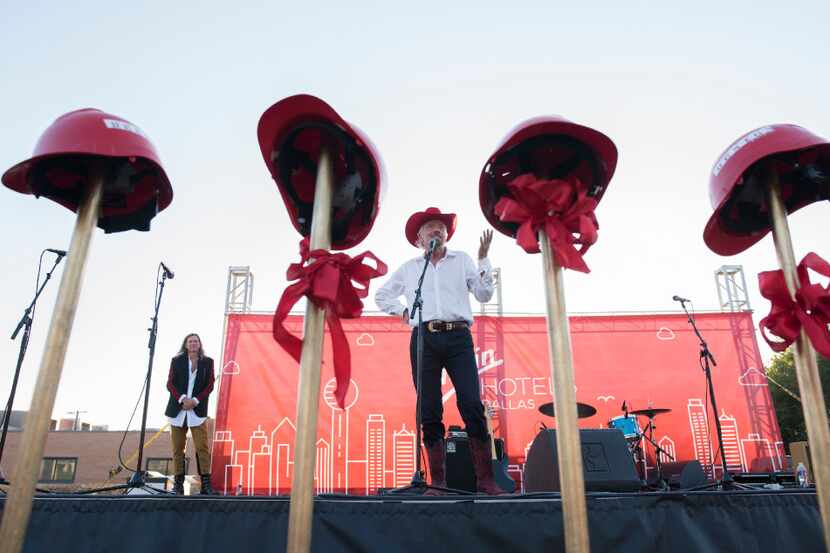 Richard Branson addressed the crowd attending the ground breaking for his Virgin Hotel in...