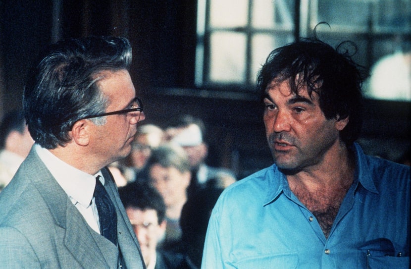 Oliver Stone directs Kevin Costner, playing New Orleans DA Jim Garrison, on the set of "JFK."