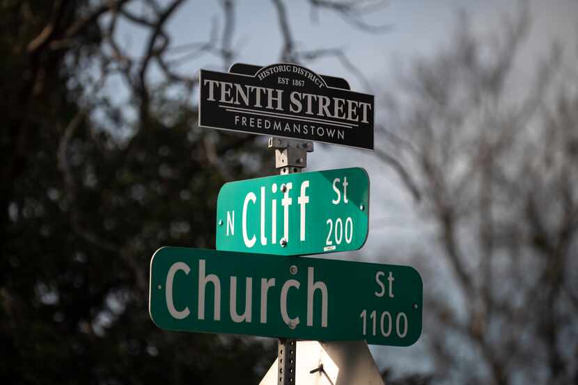 Street signs marks the Tenth Street Historic District, which is listed as one of the most...