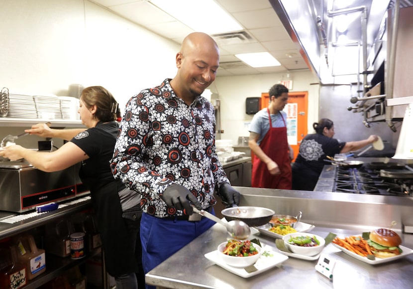 Navin Hariprasad prepares some vegan dishes served by Lucky Cat Vegan, exclusive to Uber...