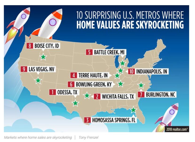 Odessa and Wichita Falls have seen the biggest increase in home list prices in the last year.