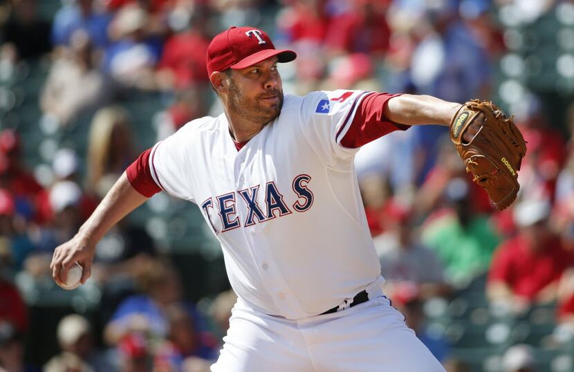 Texas Rangers starting pitcher Colby Lewis (48) is pictured during the Los Angeles Angels...