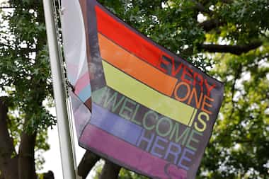 A rainbow flag is seen in front of Kessler Park United Methodist Church. Wednesday, May 1,...