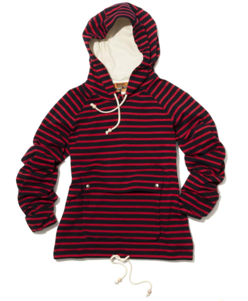Hood winked: Band of Outsiders striped pullover with hood, $360, Barneys New York