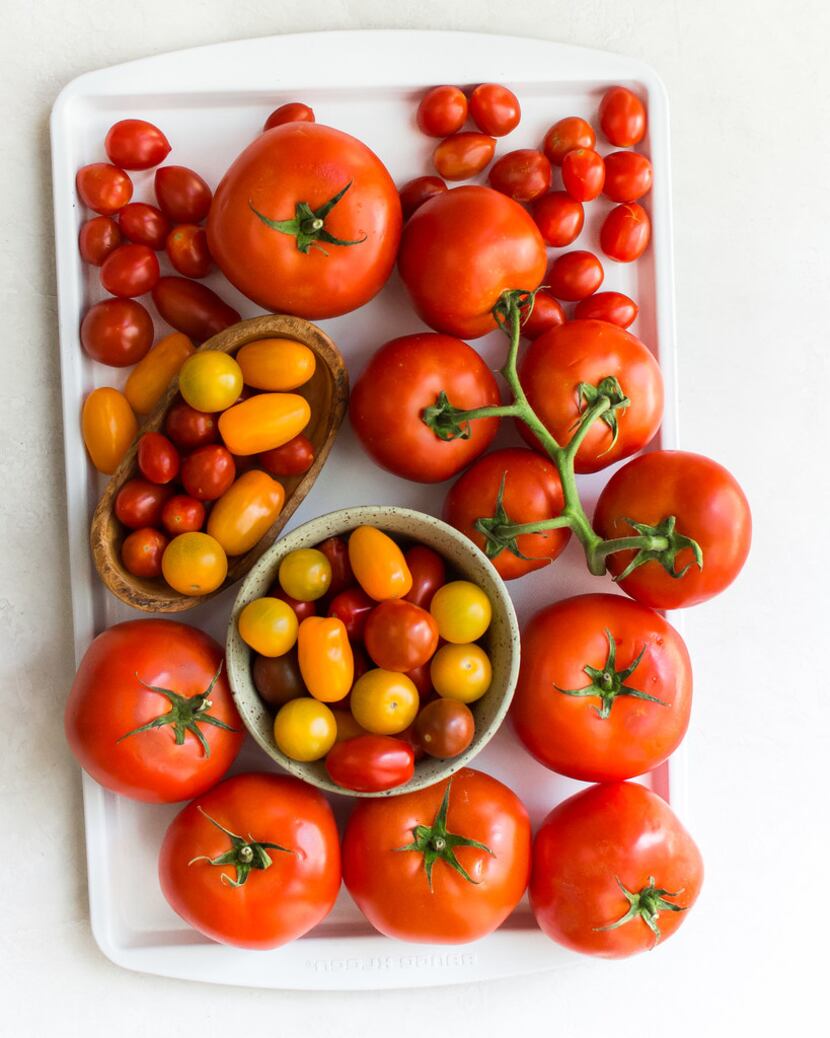 Summer tomatoes come in all shapes and sizes.
