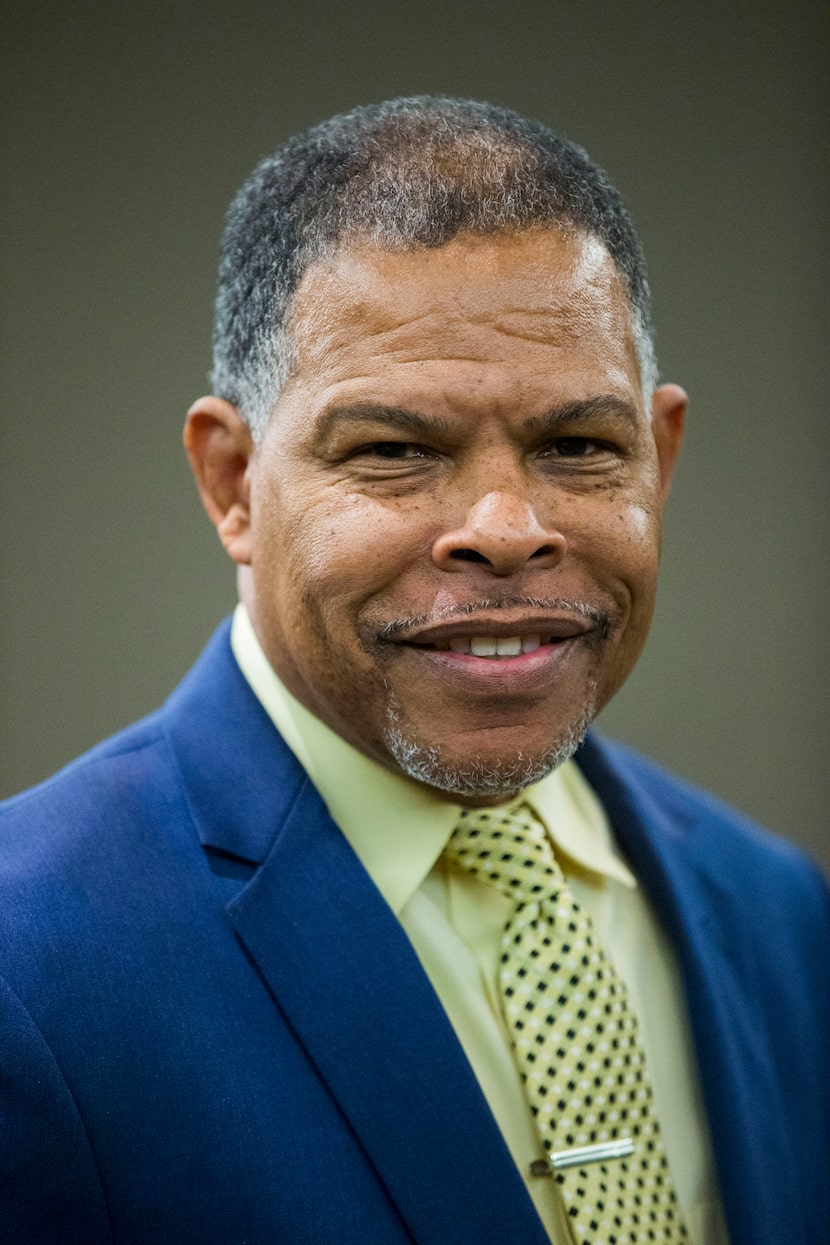 DeSoto City Council member Kenzie Moore III poses for a portrait after a DeSoto City Council...