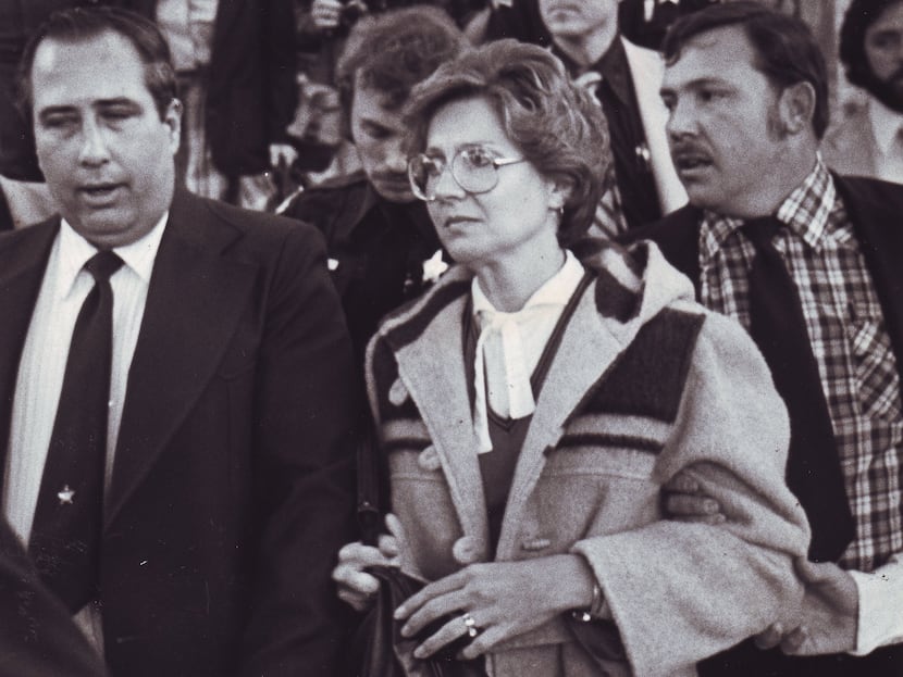 Candy Montgomery leaves court in McKinney in 1980. Montgomery was acquitted of murdering her...