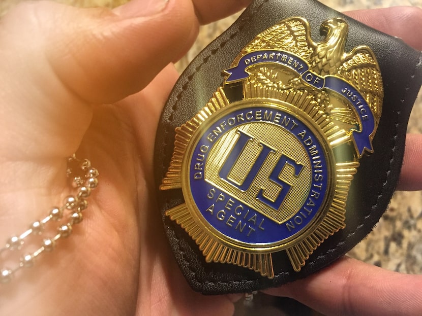 File photo of a Drug Enforcement Administration badge