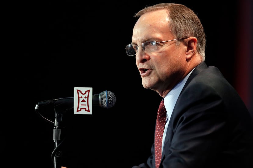 Oklahoma coach Lon Kruger during the Big 12 conference NCAA college basketball media day in...
