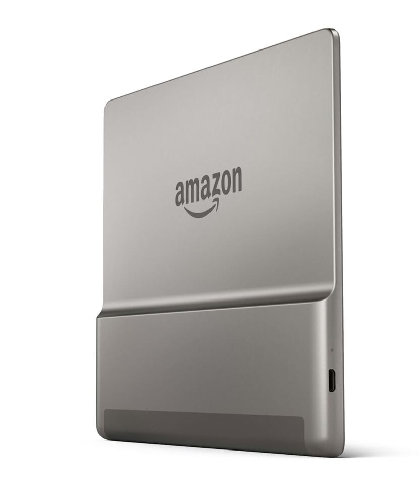 The Amazon Kindle Oasis has a unique case design with a thicker side and a thinner side.