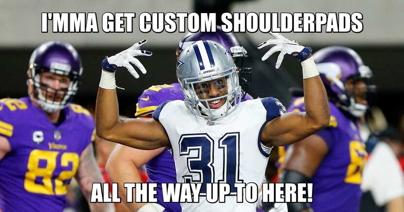 The top fan-made memes from the Cowboys' win over the Vikings; Dez's Smurf  hat and try-hard Tony