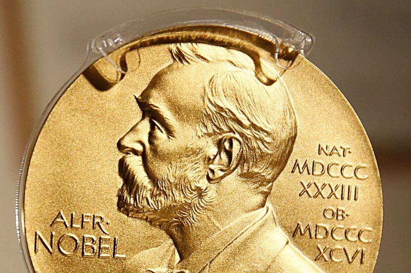 Alfred G. Gilman's 1994 Nobel Prize in Physiology or Medicine is on display at the Perot...