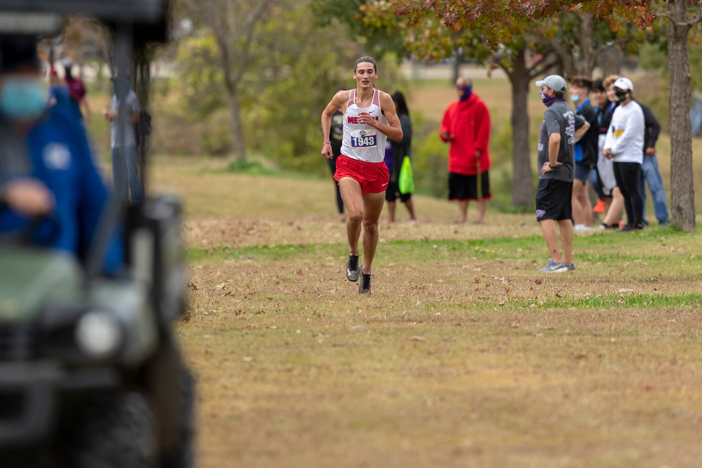 Melissa's Judson Greer (1943) finishes first in the boys UIL Class 4A state cross country...