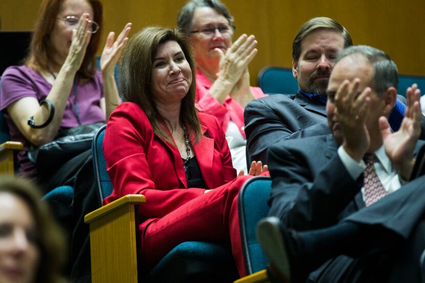 Former City Council member Angela Hunt (second from left), the leading voice against the...